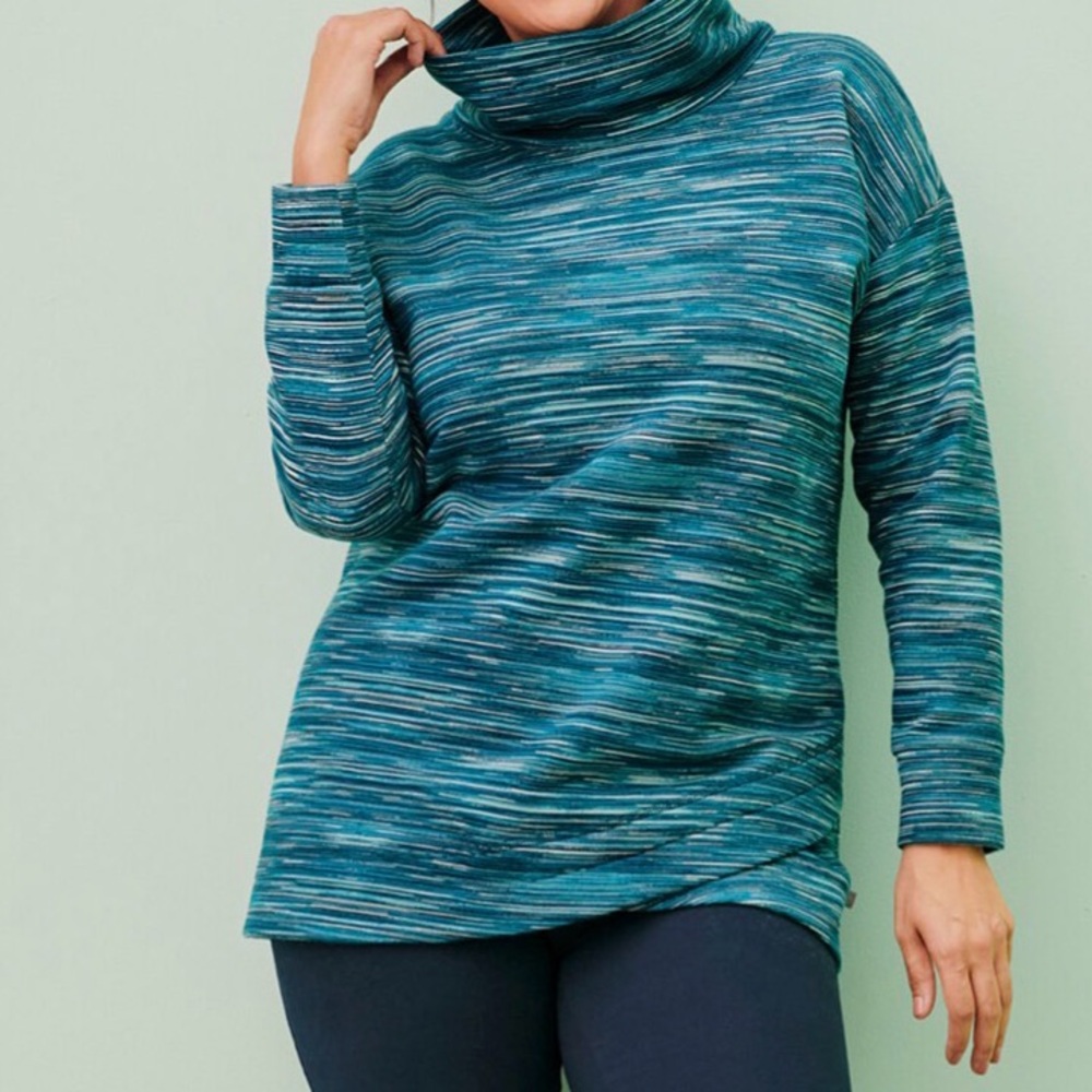 T by Talbots CLASSIC FRENCH TERRY PULLOVER - SPACE DYE woman’s medium top
